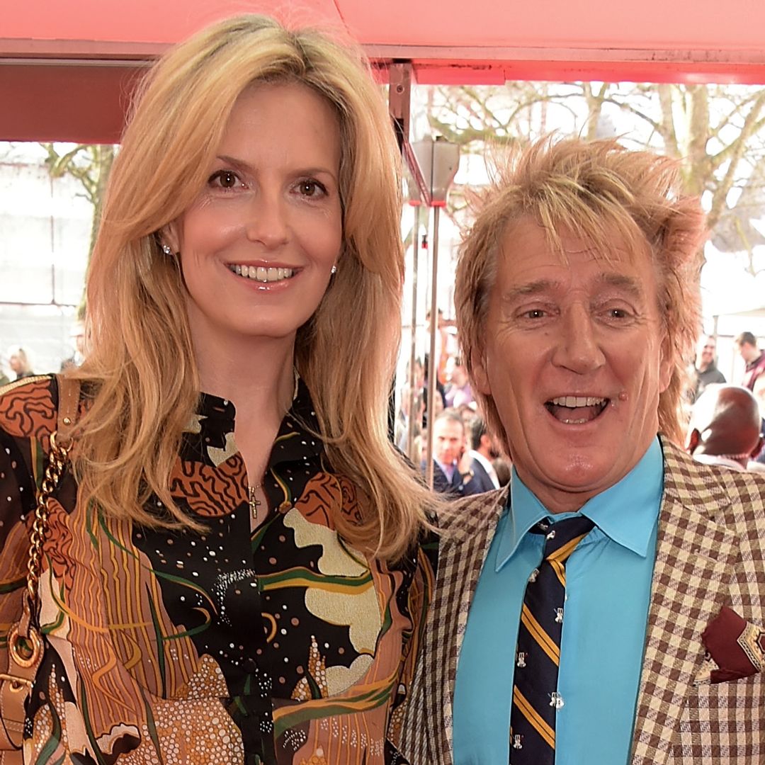 Penny Lancaster rocks daring leather skirt as she teams up with Rod Stewart for special reason