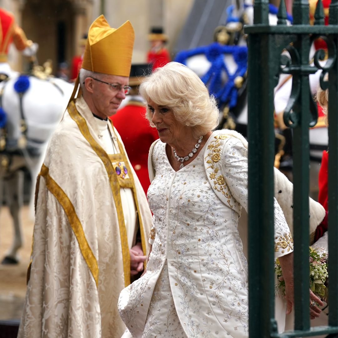 Queen Camilla's sweet tribute in coronation gown you might have missed