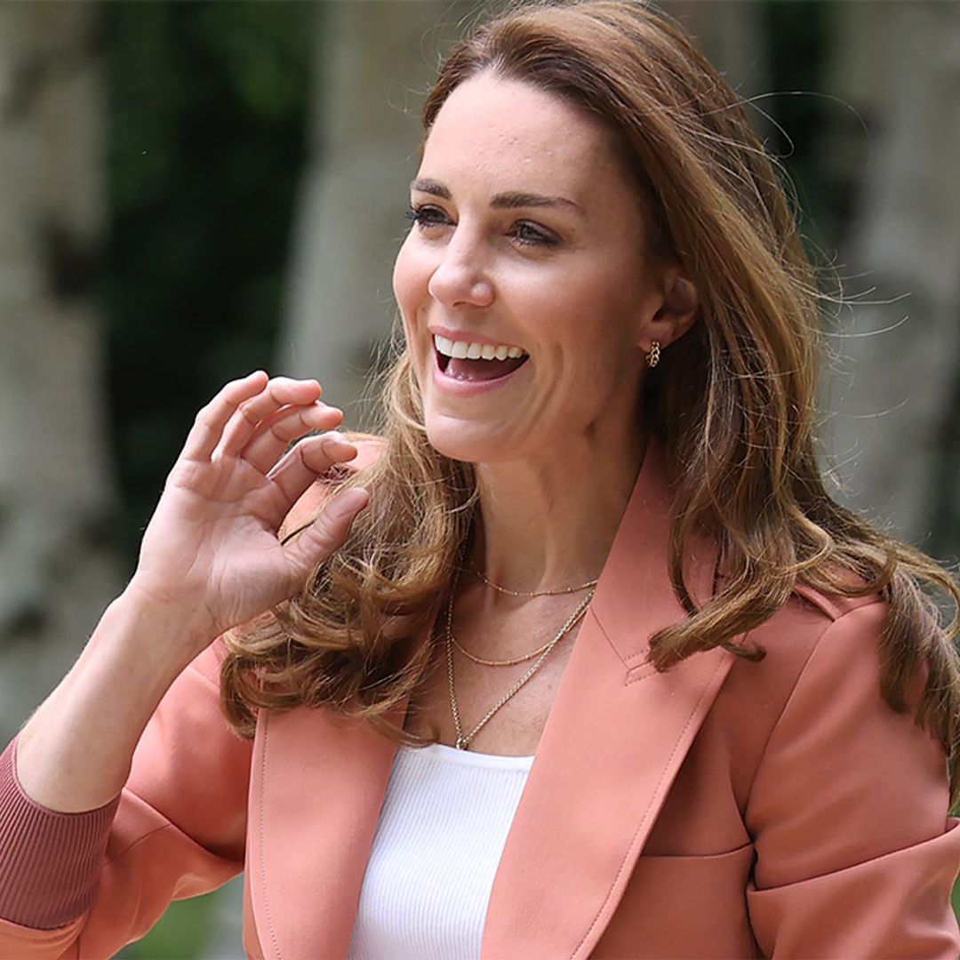 Kate Middleton glows in pink Chloe blazer and skinny jeans for new royal outing
