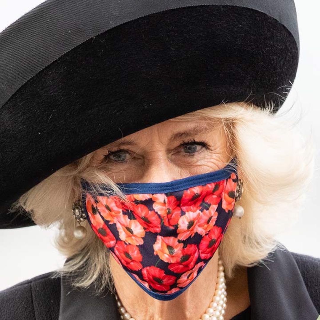 Duchess Camilla stuns in poppy face mask for special engagement