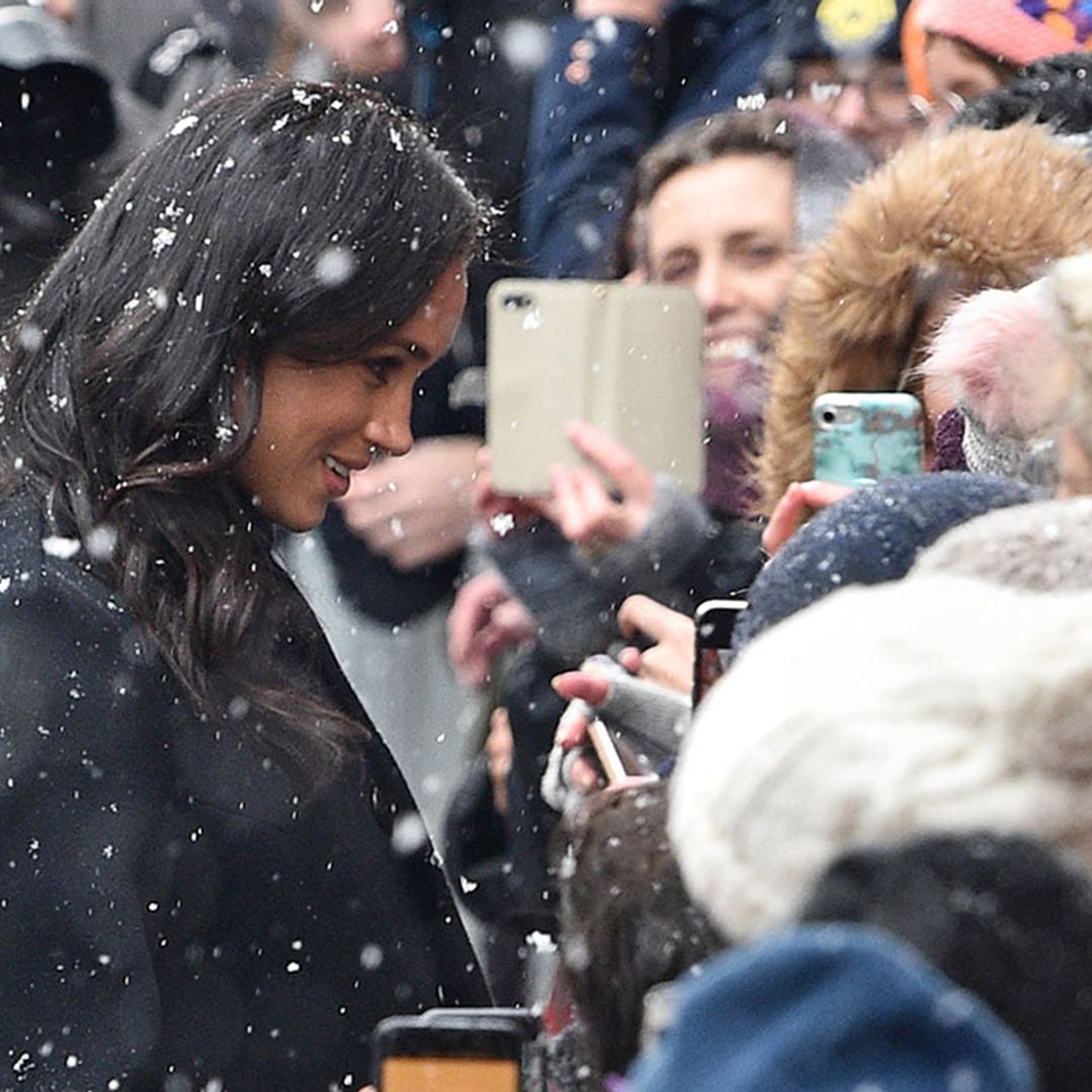 See the best photos from Prince Harry and Meghan Markle's snowy day in Bristol