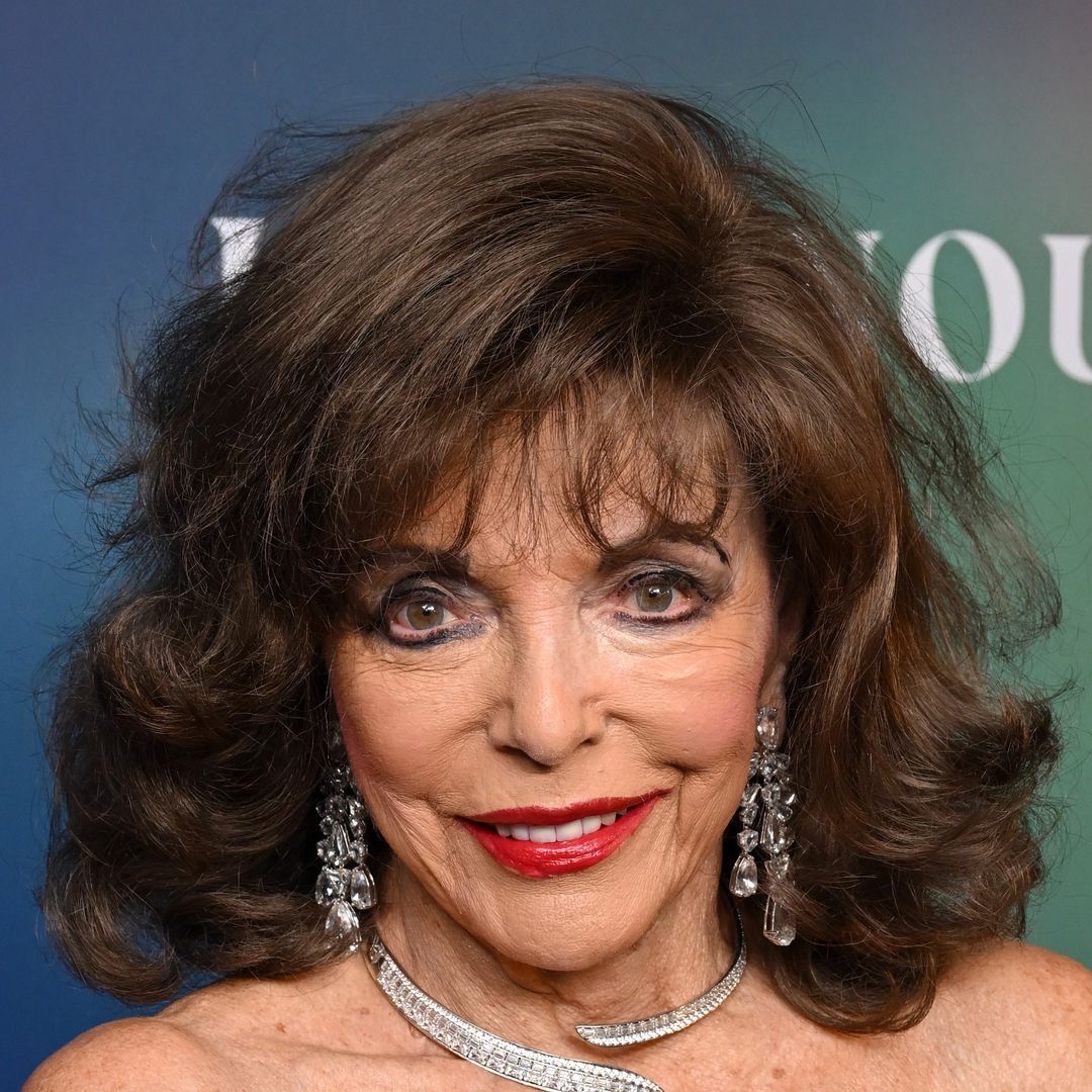 Joan Collins, 91, looks so chic in fluffy hat and slim-fit trousers