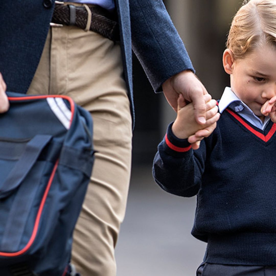 Prince George wears school uniform to meet his new younger sibling