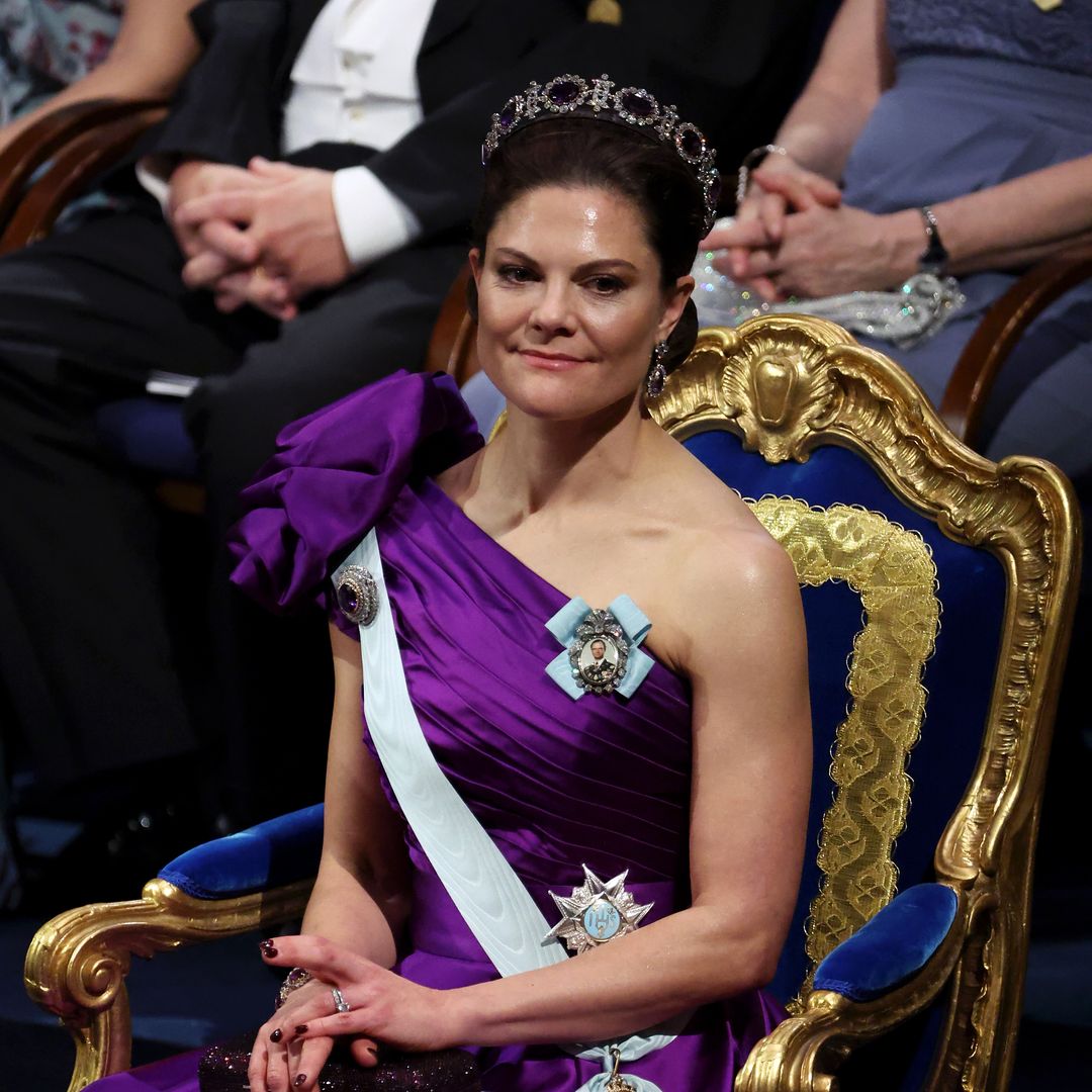 Crown Princess Victoria leads Swedish royals in glittering tiaras for  Nobel Prize ceremony