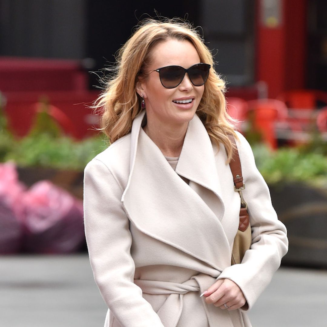 Amanda Holden channels Meghan Markle with leather pencil skirt and strappy stilettos