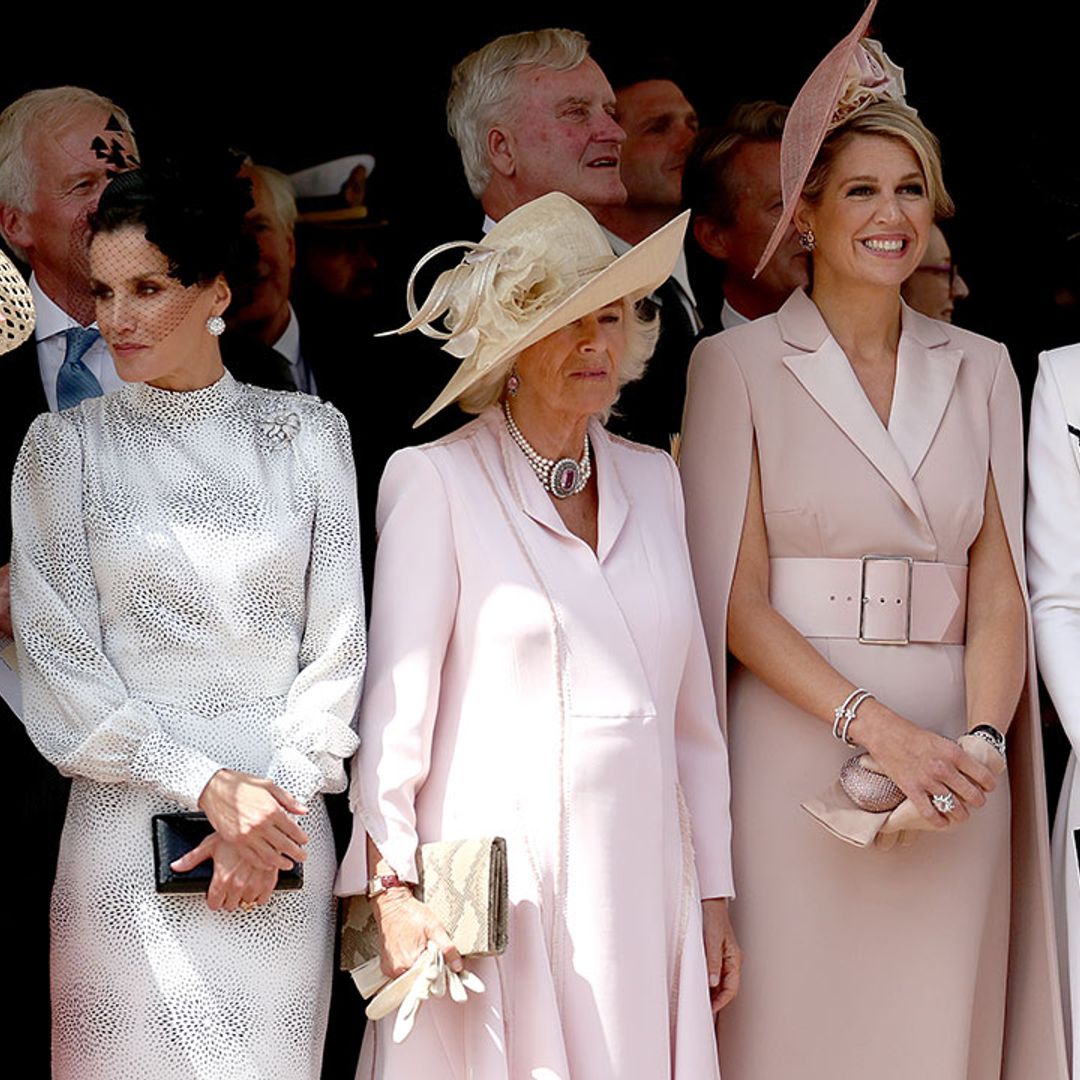 Best photos of Kate Middleton's reunion with Queen Maxima and Queen Letizia at Order of the Garter service