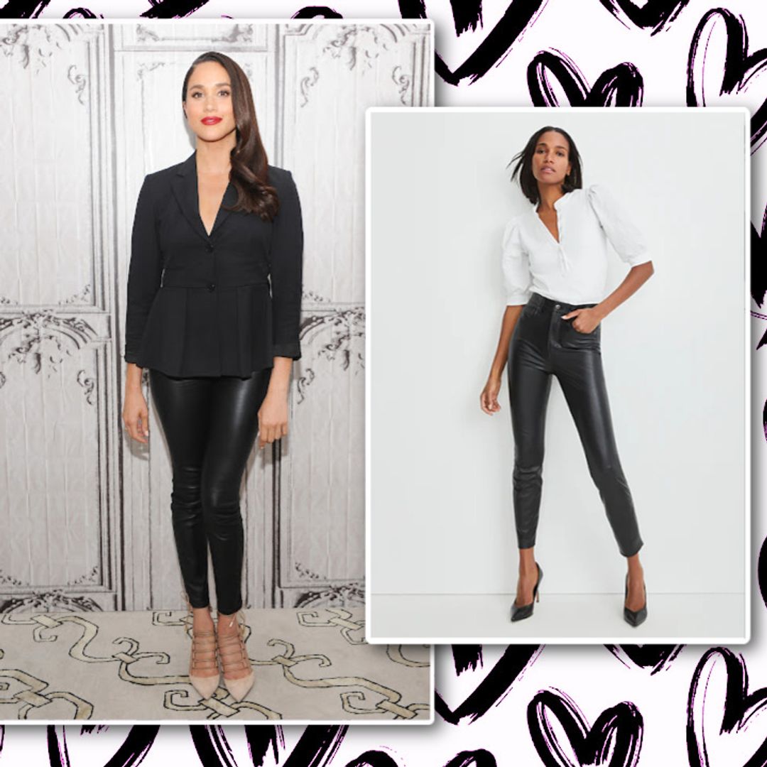Shop Meghan Markle's vegan leather date night trousers  - plus get the look for less