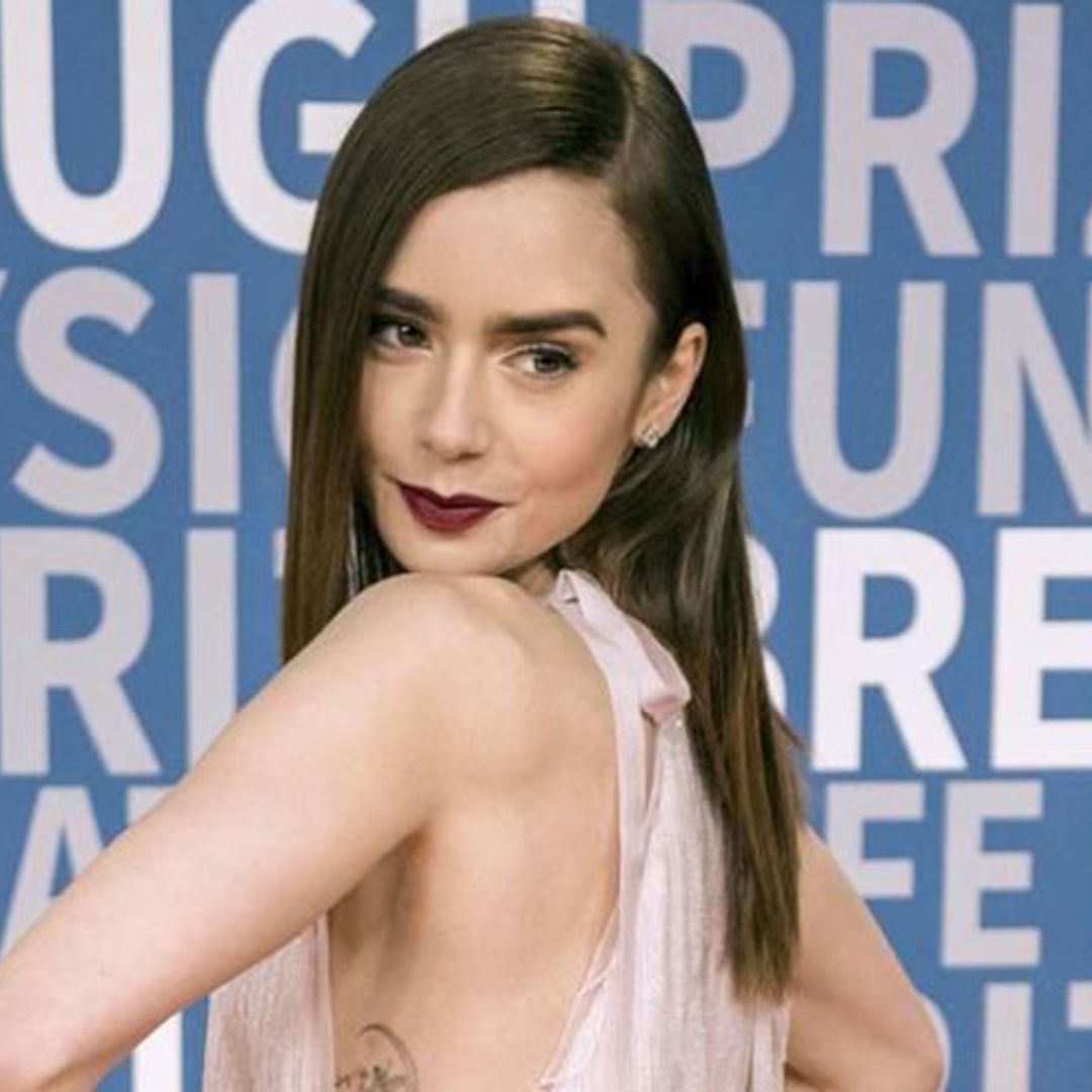 Lily Collins turns heads in Prada at award ceremony