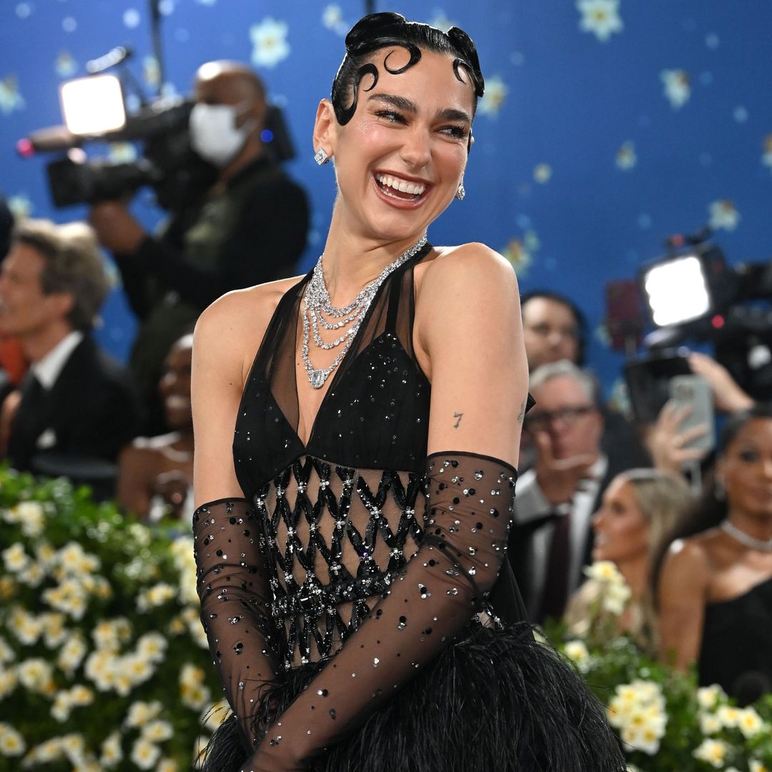 dua lipa black dress met gala