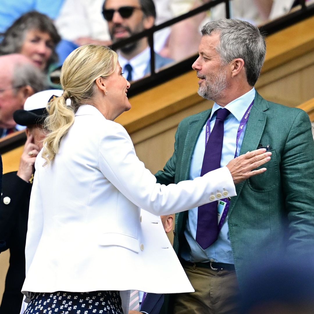  King Frederik greets Duchess Sophie with a kiss during joint outing