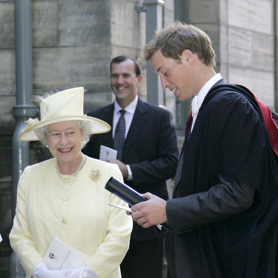Why the Queen stayed longer than planned at grandson Prince William's university graduation party