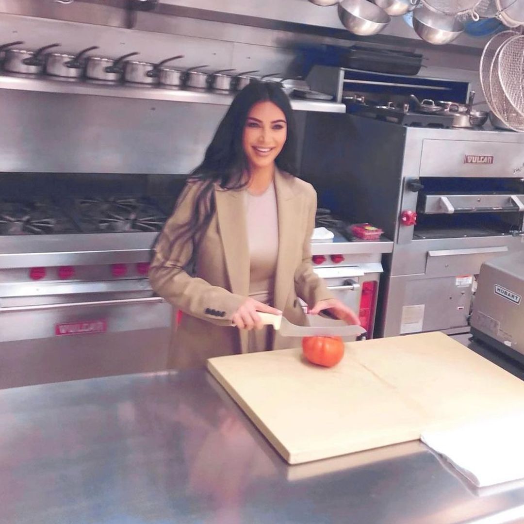 Kim Kardashian visiting the White House kitchens in June 2023