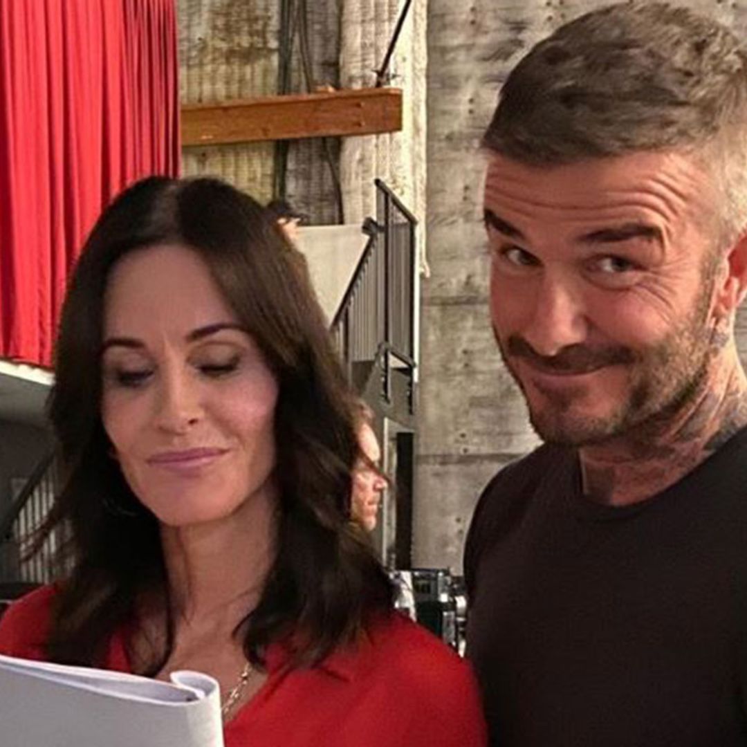 David Beckham and Courteney Cox pose in hilarious hot tub photo