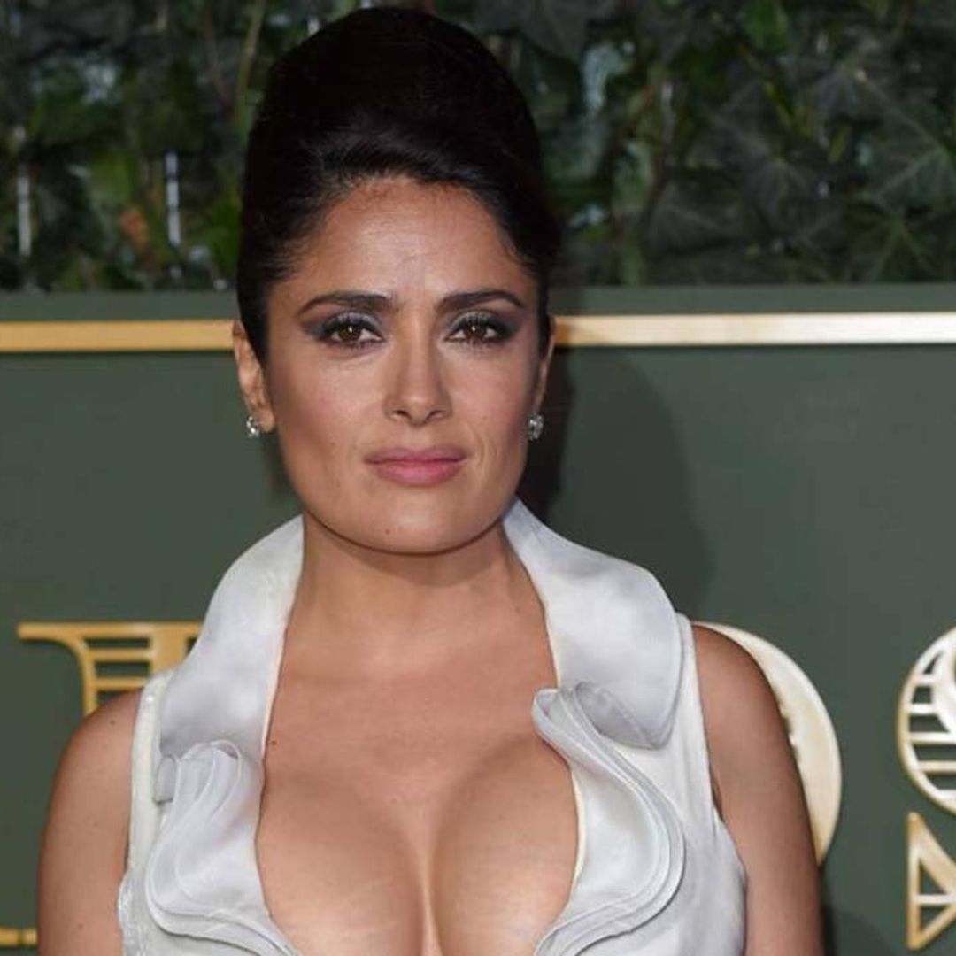 Salma Hayek is glowing with sun-kissed appearance as she enjoys vacation with rarely-seen stepson