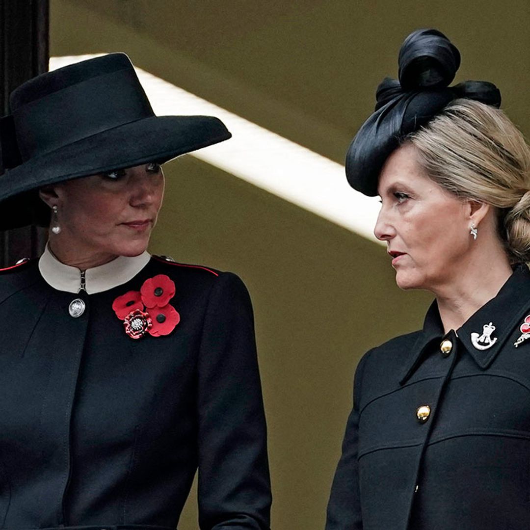 The Countess of Wessex wears special brooch for Remembrance Sunday service