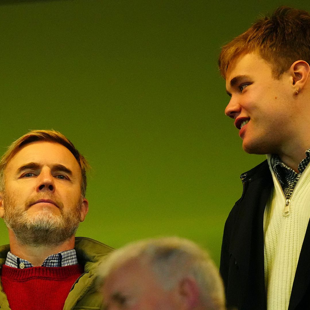 Gary Barlow's son Daniel towers over him at football match