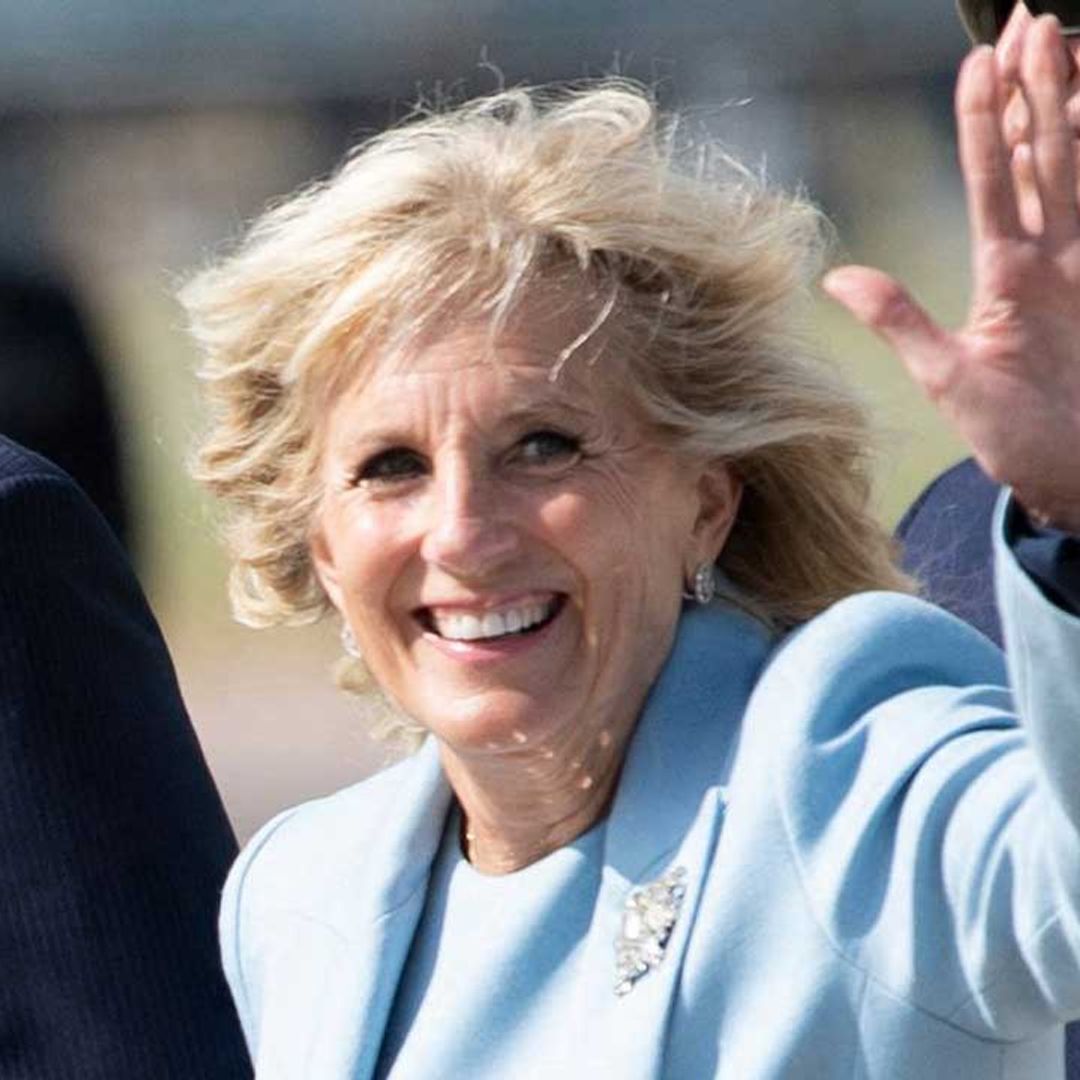 Jill Biden takes tea with the Queen in stunning pastel blue suit