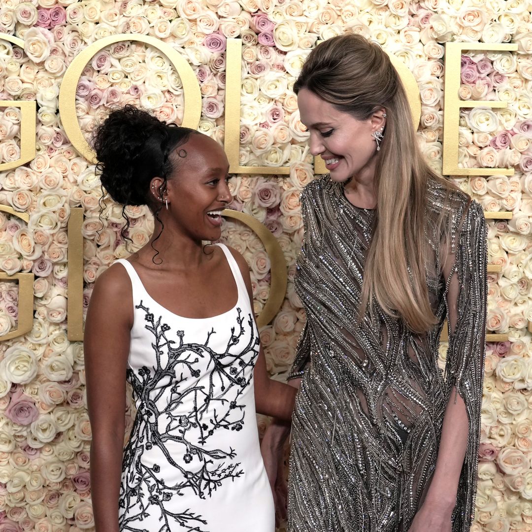 Zahara Jolie and Angelina Jolie attend the 82nd Annual Golden Globe Awards at The Beverly Hilton on January 05, 2025 in Beverly Hills, California