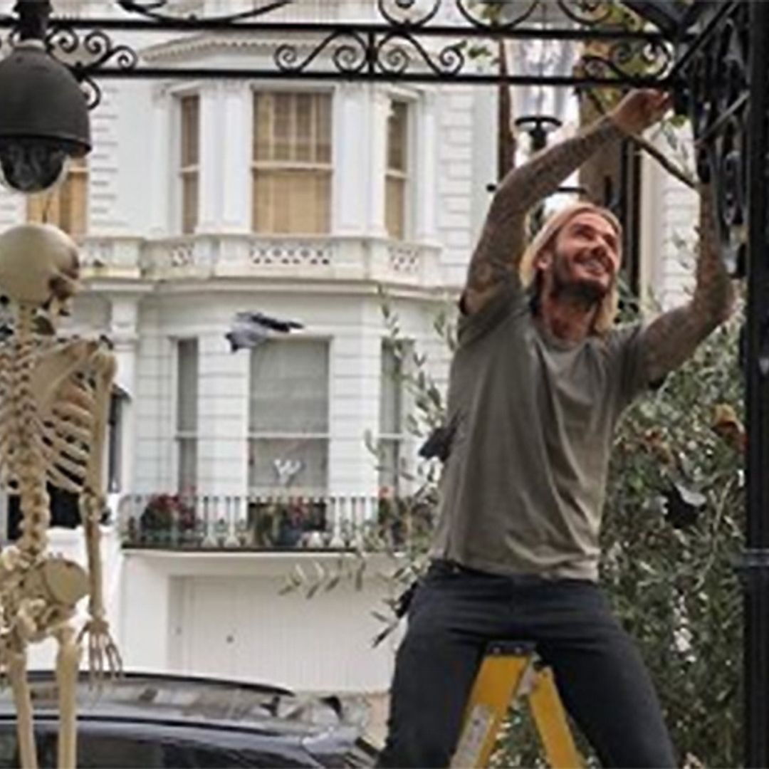 David and Victoria Beckham prepare their London home for Halloween – see photos