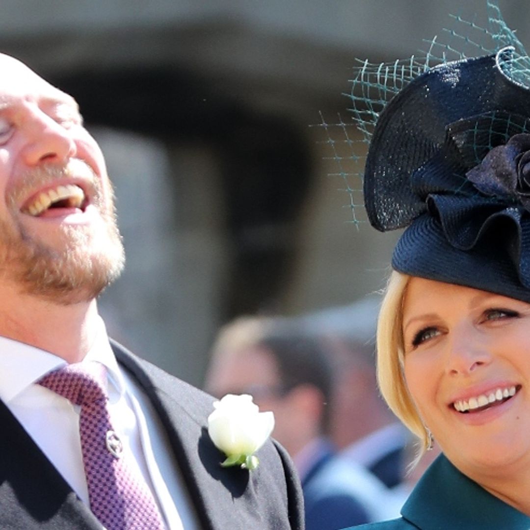 Pregnant Zara Tindall dresses baby bump in a chic embellished coat dress at the royal wedding