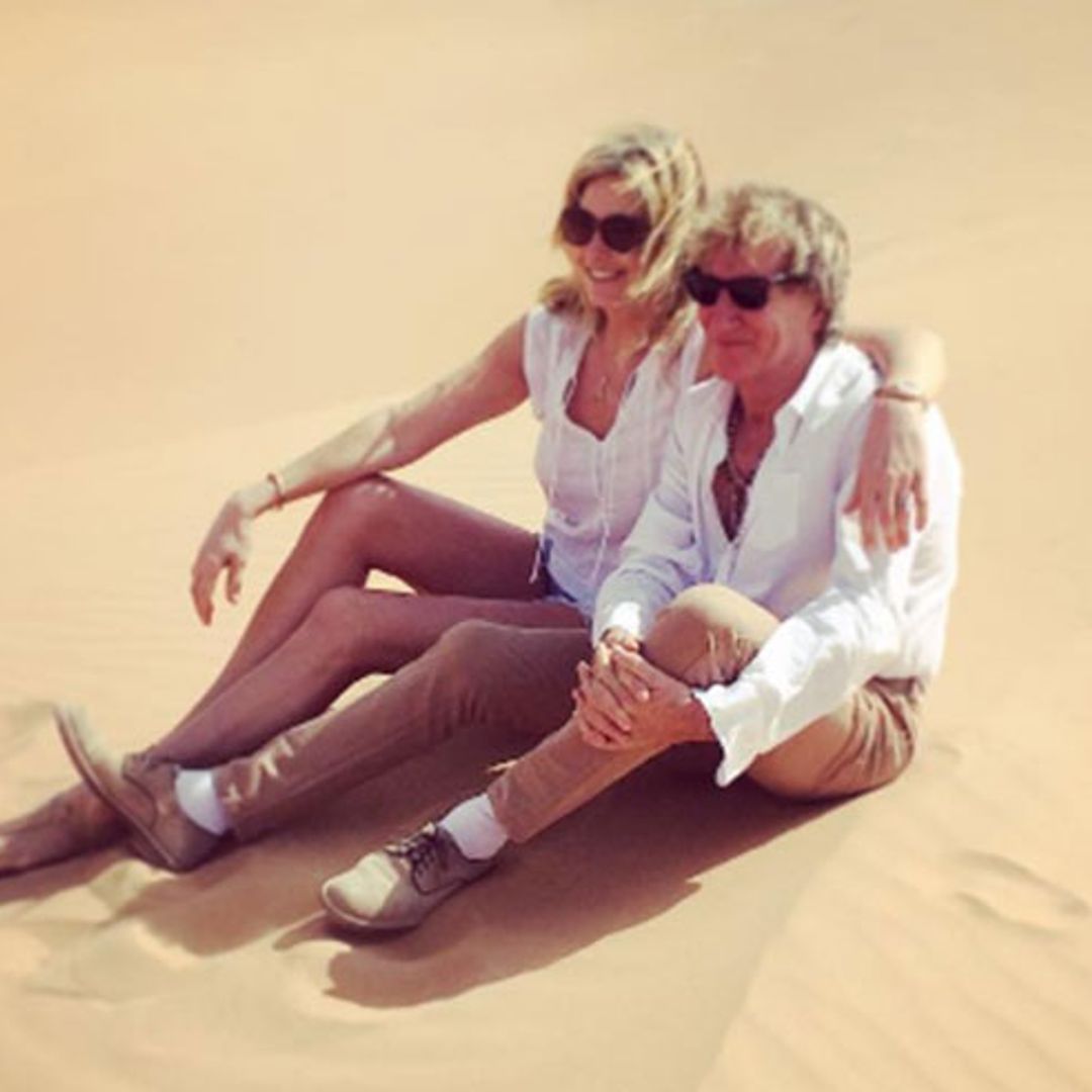 Sir Rod Stewart and wife Penny Lancaster enjoy romantic getaway to Abu Dhabi