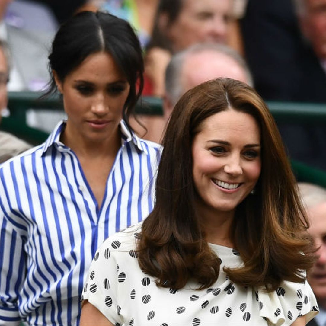 Duchess Kate looks incredible in Jenny Packham as she returns to Wimbledon – with Duchess Meghan by her side!