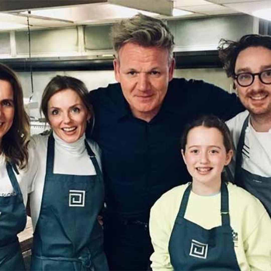 Geri Horner and daughter Bluebell have a Christmas cooking masterclass from Gordon Ramsay