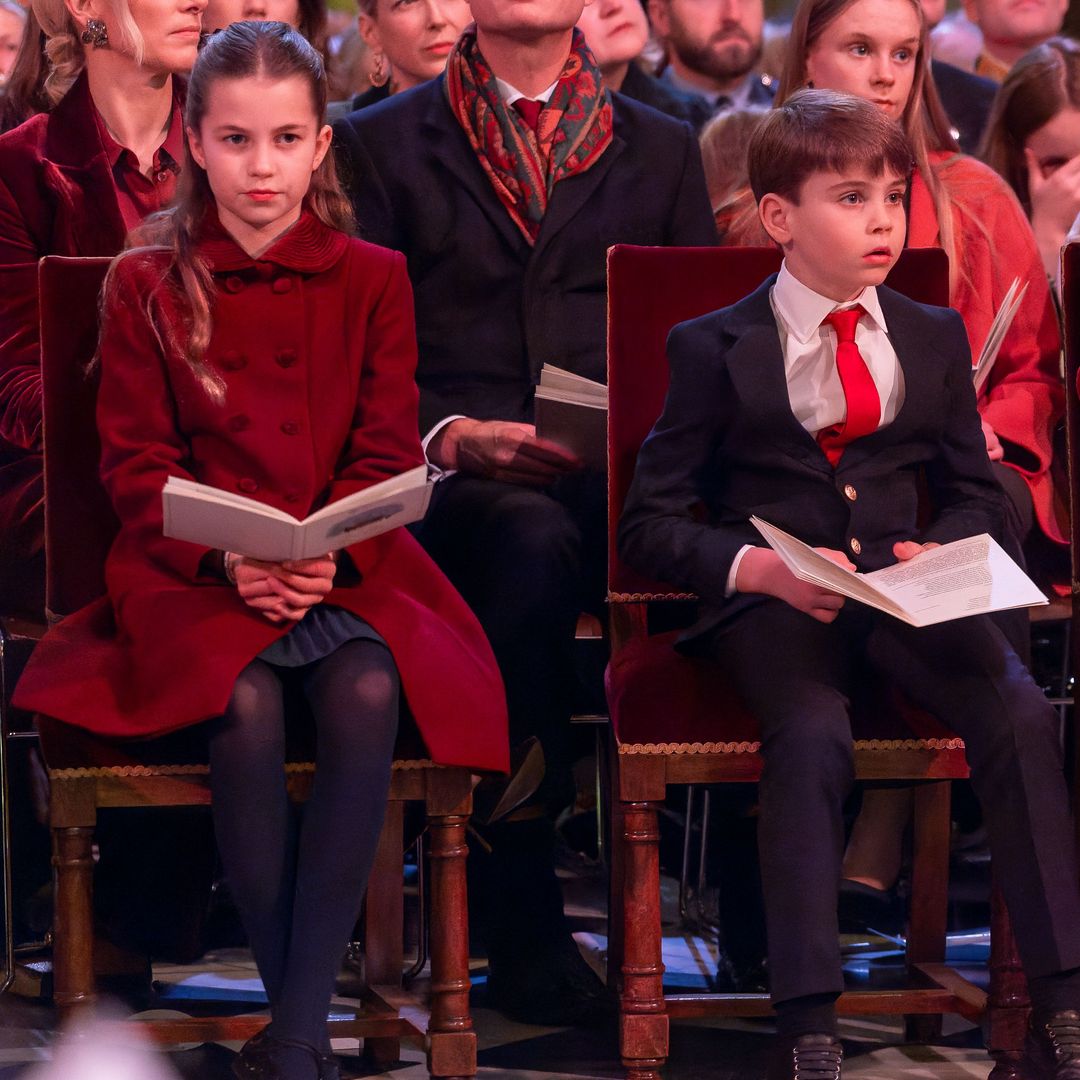 Princess Charlotte and Prince Louis can't contain their giggles at mum Kate's Christmas show