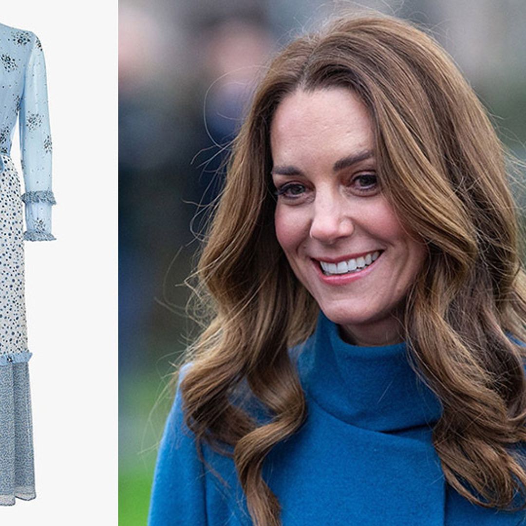 Duchess Kate wears beautiful blue Ghost dress in her and Prince William's 10th anniversary wedding photos
