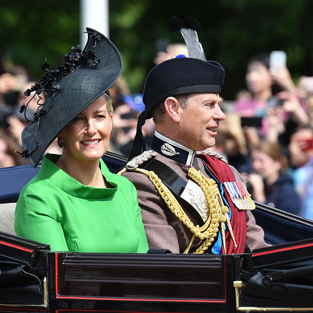 The Countess of Wessex stuns in green Suzannah dress and Jane Tayor hat at Trooping the Colour