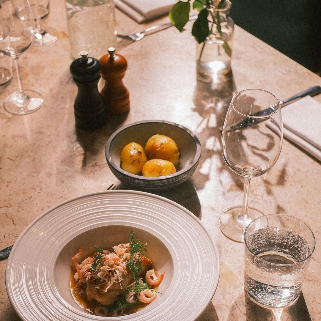 food flatlay at restaurant of Hasselbacken hotel