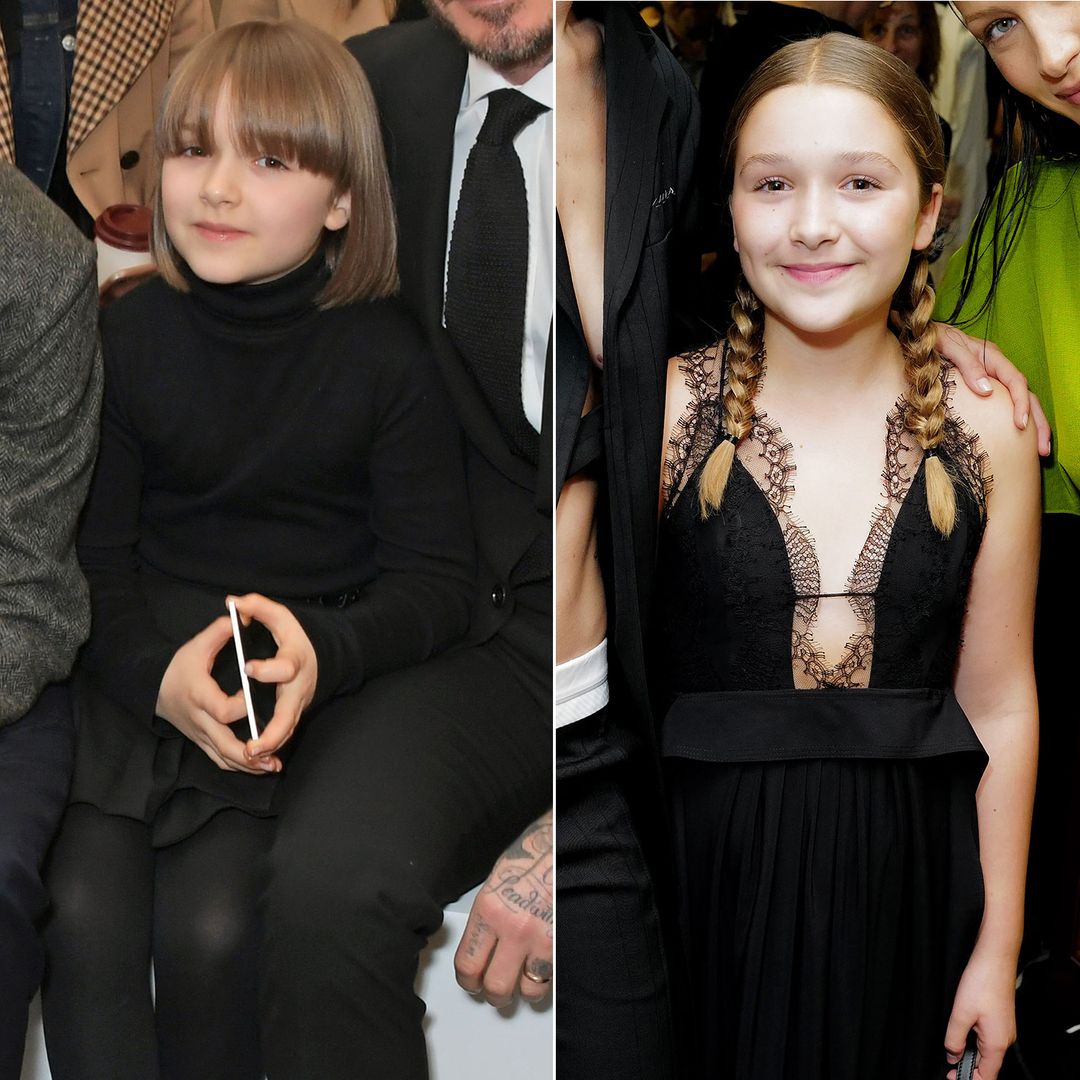 FROW and centre! Harper Beckham being mum Victoria's biggest cheerleader throughout the years
