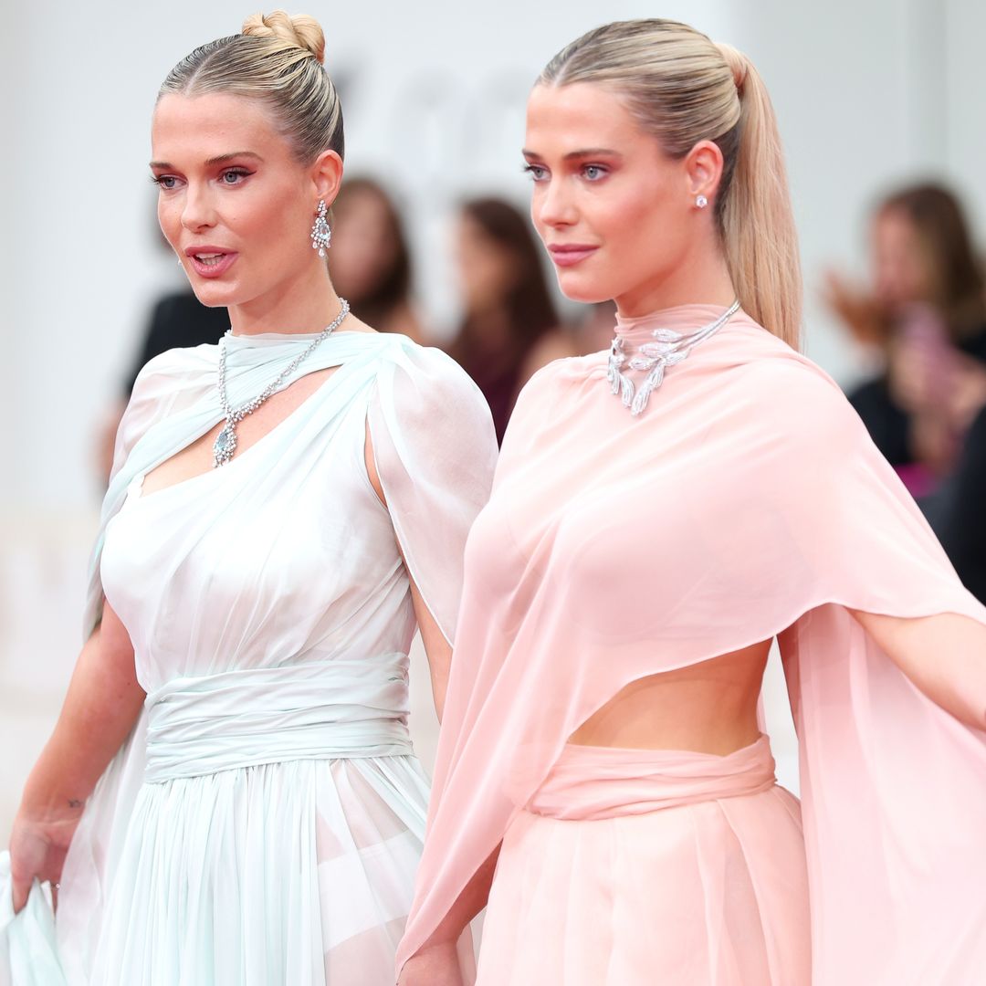 VENICE, ITALY - AUGUST 29:  Lady Eliza Spencer and Lady Amelia Spencer during the "After The Hunt" red carpet during the 82nd Venice International Film Festival on August 29, 2025 in Venice, Italy. (Photo by Gisela Schober/Getty Images)