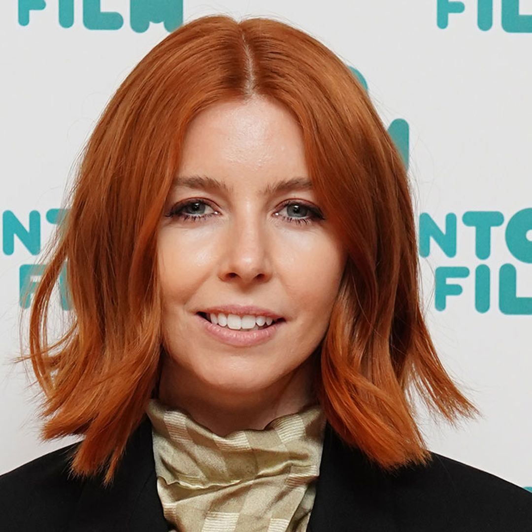 Stacey Dooley cradles blossoming baby bump in black skintight dress
