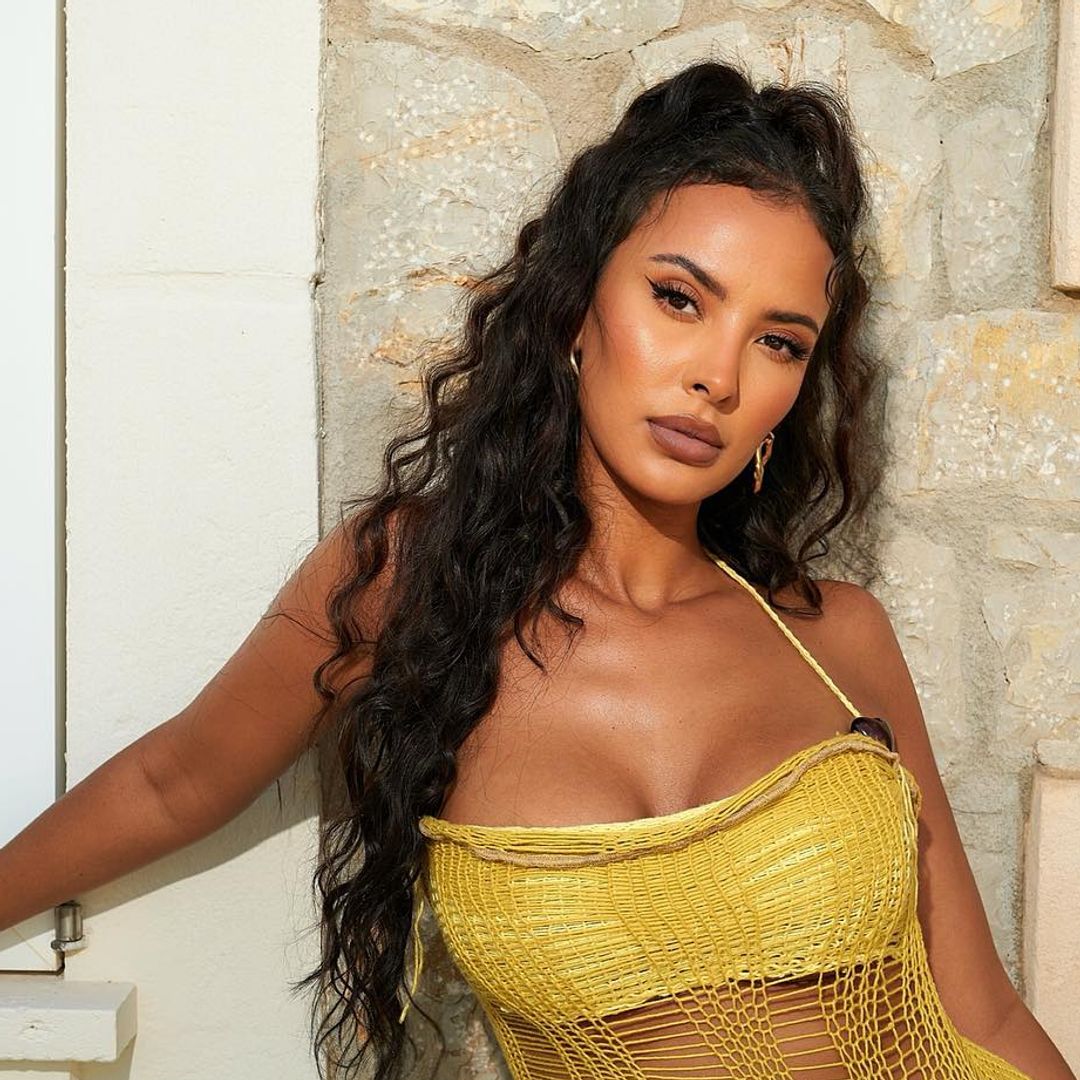 Maya Jama's daring cut out black dress and diamanté belly chain is a major glam mood