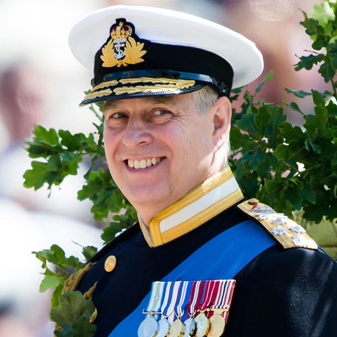 Prince Andrew is all smiles as he drives to meet new granddaughter