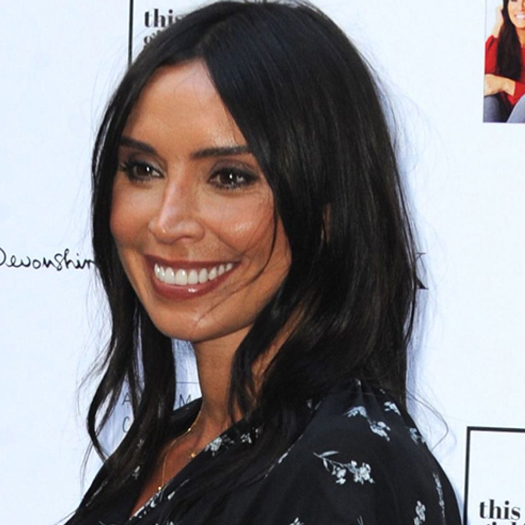 Pregnant Christine Lampard shows off growing baby bump in floral dress