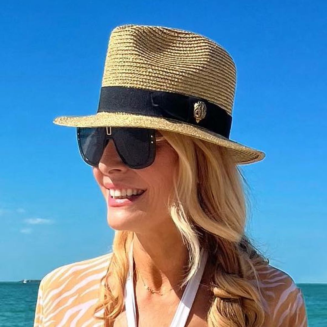 Tess Daly, 55, is a bronzed beach babe in dazzling array of bikinis