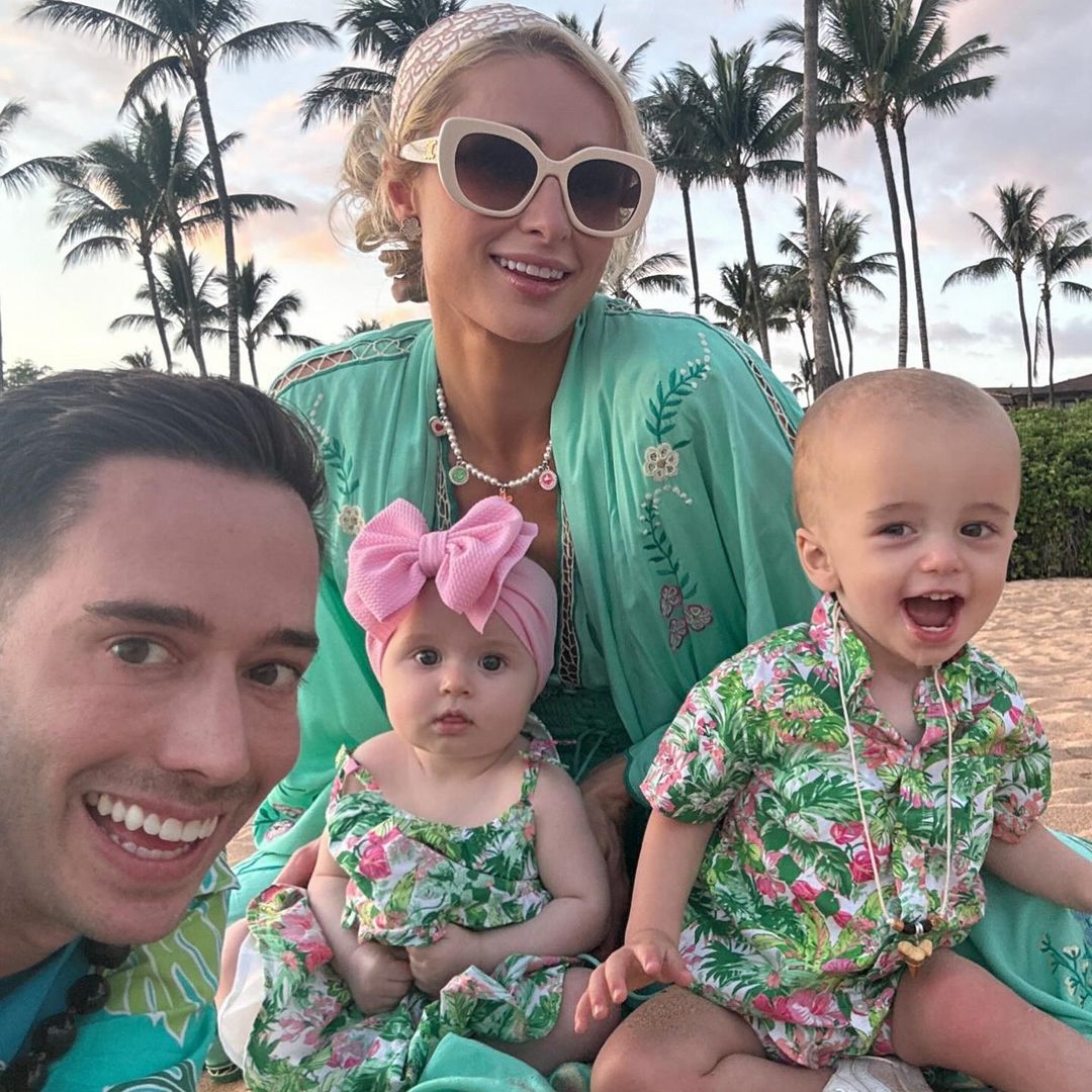 Paris Hilton's 'heart is full' as she shares new family photos with babies Phoenix and London