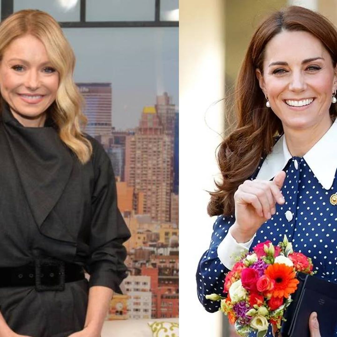 Kelly Ripa channels Kate Middleton in a spring turtleneck and pumps