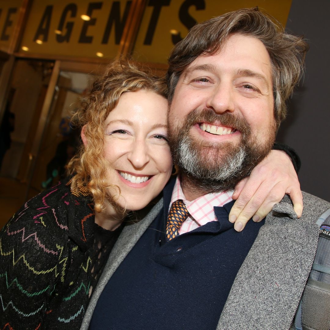 Sophie Von Haselberg and husband Harry J. N. Guinness pose at the opening night of the new musical "Operation Mincemeat" on Broadway at The Golden Theatre on March 20, 2025 in New York City.