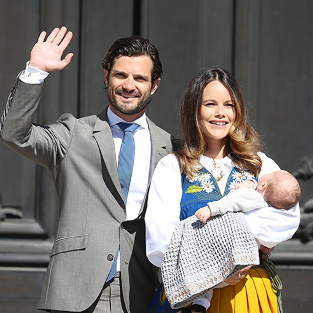 Prince Carl Philip and Princess Sofia take baby son to place they first met