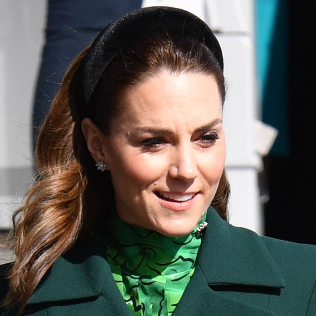 Gorgeous in green! Kate Middleton begins royal tour of Ireland in a peplum Alessandra Rich dress