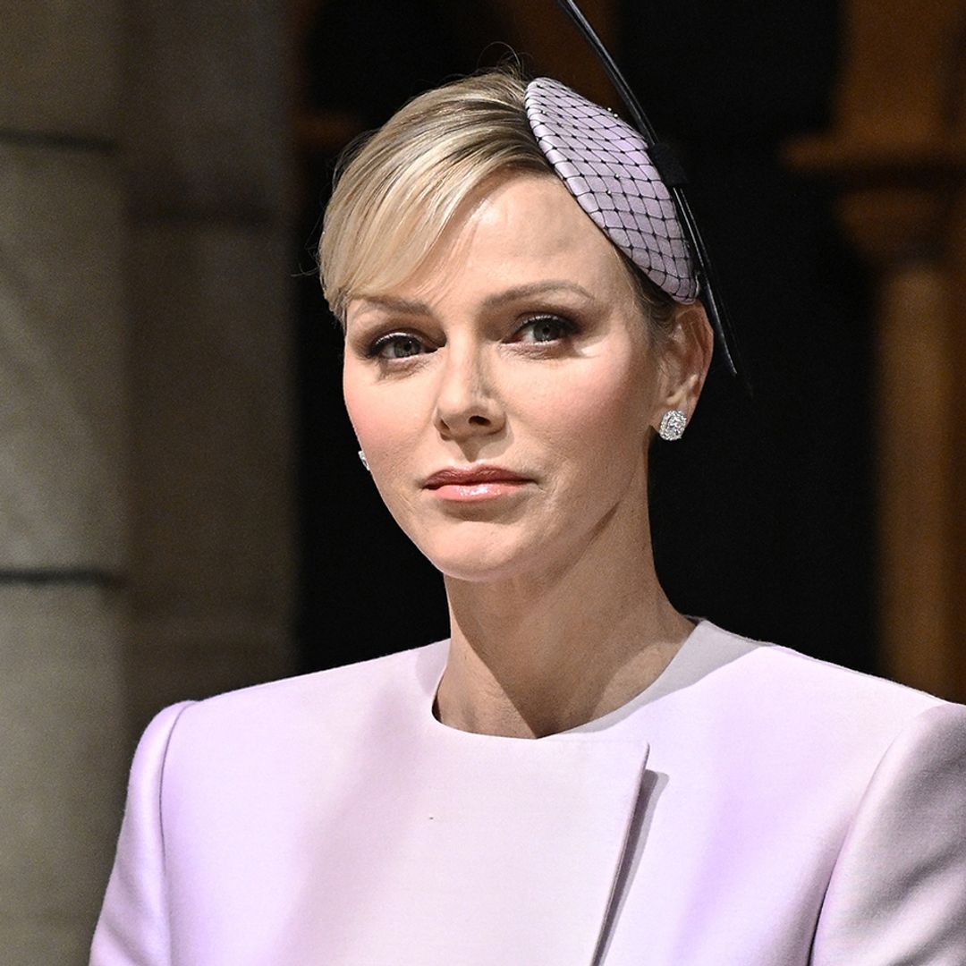 Princess Charlene dazzles in candy colours and rarely worn engagement ring