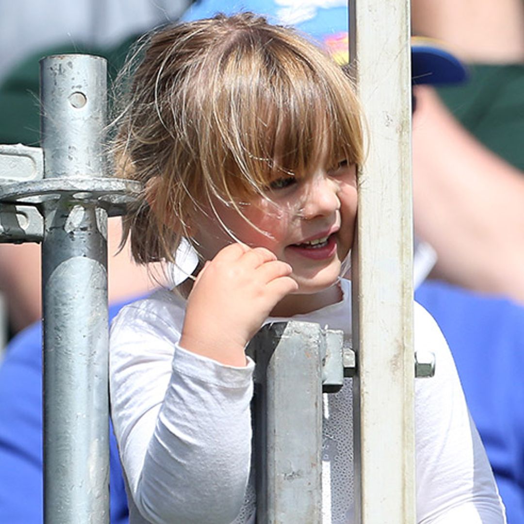 Adorable Mia Tindall supports dad Mike at Celebrity Cup event