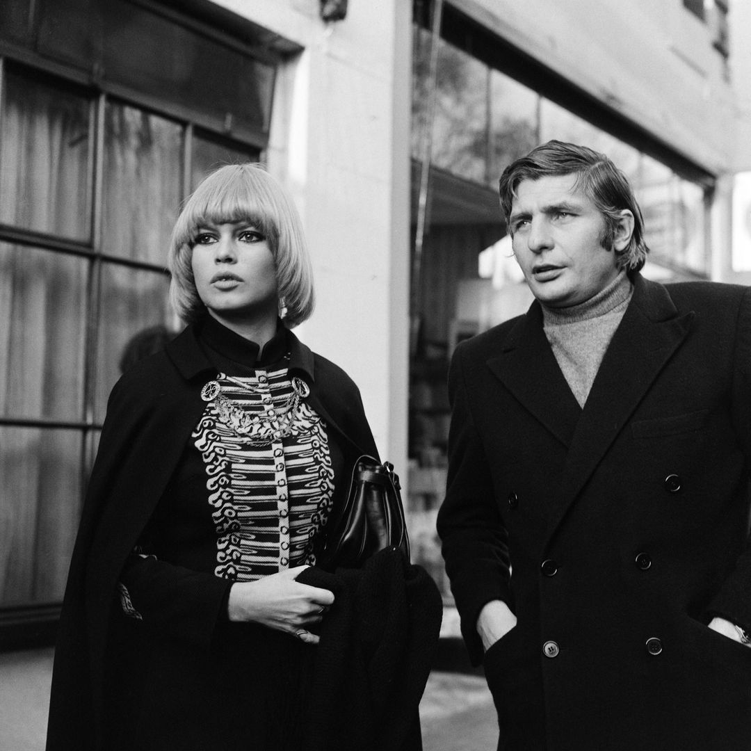 French film actress Brigitte Bardot in Central London on a shopping spree in Carnaby Street and Kings Road, accompanied by her husband Gunther Sachs. She has arrived for a costume fitting for her forthcoming appearance in Shalako, the first major British western adventure in which she stars, 29th November 1967