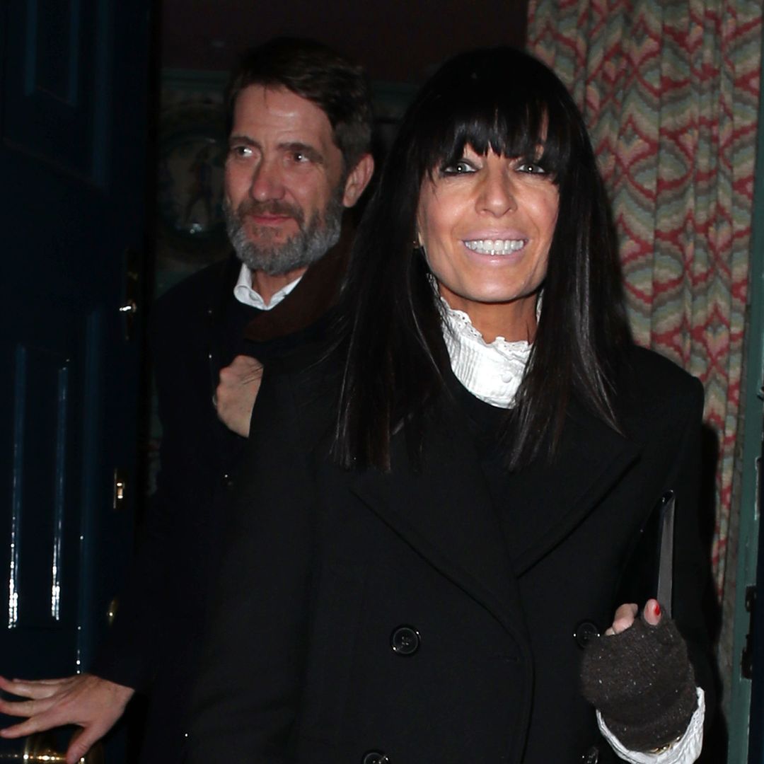 Claudia Winkleman oozes chic in black blazer and killer boots during rare date night with husband