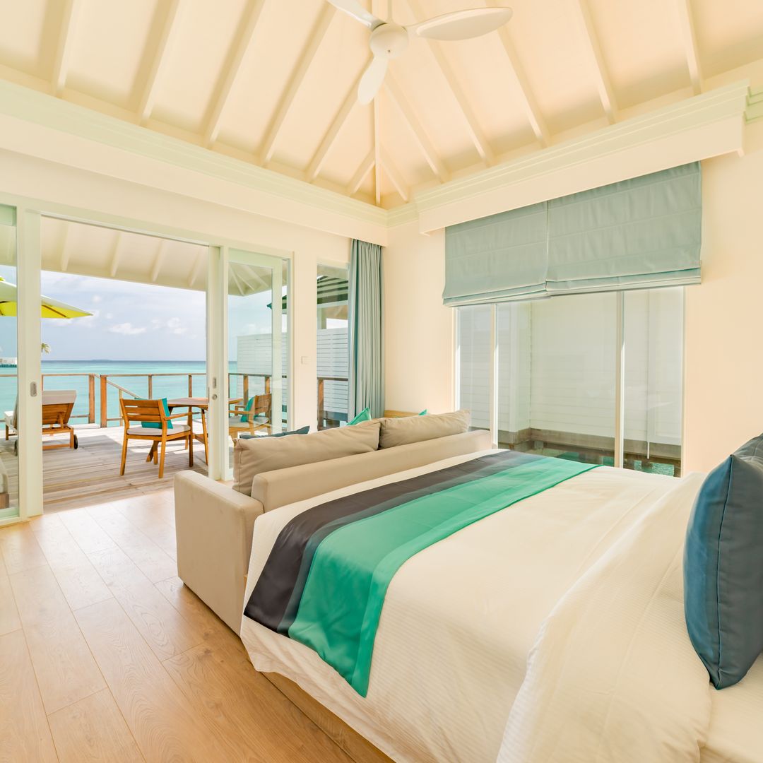 indoor bedroom at Maldives hotel
