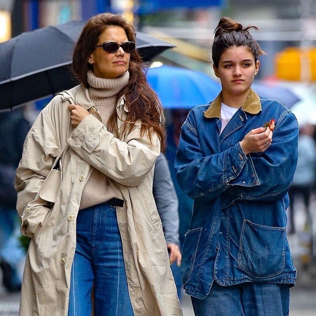 Katie Holmes displays her playful new moniker while picking up coffee in NY