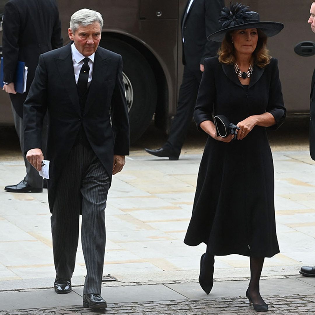 Princess Kate's parents Carole and Michael Middleton arrive at the Queen's funeral